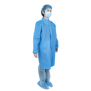 معطف مختبر واقي عالي الجودة من توبميد، زي عمل يمكن التخلص منه مع مشبك فيلكرو - Product Image 2