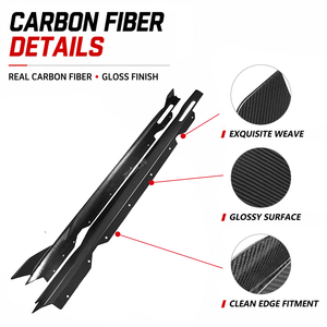 Extensions de jupes latérales style SQ en véritable fibre de carbone pour <span class=keywords><strong>BMW</strong></span> Série <span class=keywords><strong>4</strong></span> G22 G23 G26 M440i Coupé Cabriolet <span class=keywords><strong>Gran</strong></span> Coupé 2021+ - Product Image 4