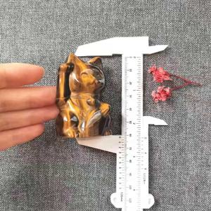 Piedra tallada a mano Natural, Gema de la suerte, Ojo de tigre amarillo, escultura de estatua para regalo - Product Image 6