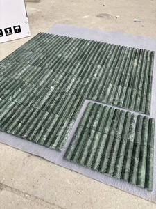 Mosaïque de marbre vert à rayures, moderne, étanche, pour crédence murale de cuisine et salle de bain, 3D concave, finition polie, style <span class=keywords><strong>KitKat</strong></span> - Product Image 2