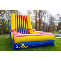 Mur d'escalade gonflable commercial en PVC pour jeux de carnaval, mur d'escalade extérieur avec toboggan, installation facile, taille personnalisable pour adultes et enfants