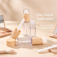 Emballage cosmétique professionnel personnalisé, flacon de gloss à lèvres vide à double embout, tube transparent, tube éponge pour le visage