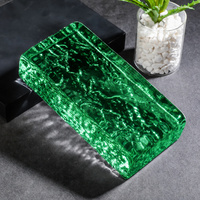 Brique de verre couleur unie pour cloison de bâtiment commercial, fourniture pour projet de décoration murale, chargement en conteneur