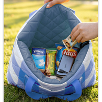Couverture de pique-nique carrée imperméable de qualité supérieure, douce, à 3 couches, personnalisée, à carreaux, portable, rembourrée, anti-fuite, pour le camping