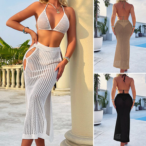 Bretelles de bikini double face délicieusement conçues vacances plage à la mode crème solaire jupe longue couverture ups maillot de bain couverture ups - Product Image 1