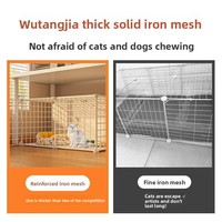 Cage à chat de luxe en fer massif, villa multi-niveaux, bac à litière, espace ouvert extra-large, durable, thermolaquée, pour intérieur, petite maison pour chat