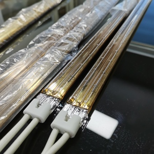 415V hồng ngoại thạch anh Nhiệt Đèn vật liệu gốm nửa vàng đôi ống máy sấy cho màn hình in nhanh sóng trung bình hồng ngoại nóng - Product Image 2