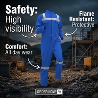 Combinaison ignifuge de sécurité haute visibilité réfléchissante pour le soudage, vêtements de travail FR, directement de l'usine