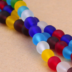 ลูกปัดแก้วฝ้าทำมือ, ลูกปัดแก้วหลากสี, วัสดุทำสร้อยข้อมือและสร้อยคอ DIY - Product Image 3