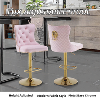 Tabourets de bar modernes de luxe à hauteur réglable, structure chromée, revêtement en tissu, mobilier de bar pour la maison, avec éclairage, pour la cuisine