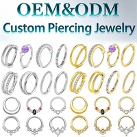 316L grosir cincin hidung Titanium G23 baja bedah | Pemasok kancing Septum berengsel OEM ODM 20G 18G berulir secara internal