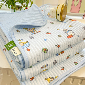 Conjunto de Cama 3 Peças King Size com Colcha Acolchoada de Gaze Dupla Camada Lavável Classe A e Estampa de Desenho Animado - Product Image 2