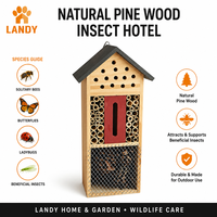 Nichoir vertical en bois pour insectes, boîte à abeilles suspendue, hôtel à abeilles en bois naturel pour la décoration de jardin et l'habitat de la faune.