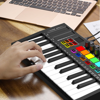 Controlador de teclado MIDI negro de 25 teclas USB M Audio Midi Teclado de edición de música para computadora portátil/PC Software incluido