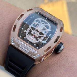 Montre mécanique de luxe haut de gamme pour homme, étanche, style affaires, bracelet en silicone brillant, fermoir caché, cadran à aiguilles - Product Image 1