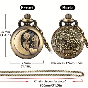 NW1462 زوجين عيد الميلاد نمط الكرتون ، قلادة الكوارتز هدية للرجال زوجين - Product Image 3