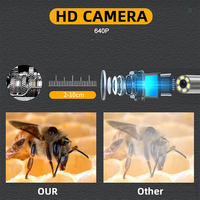 Endoscope industriel mobile HD 2MP, étanche IP67, lumière LED, 7 mm, pour réparation de conduites industrielles et de voitures, champ de vision 68°, caméra vidéo MP4