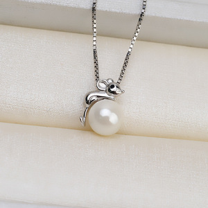 จี้เงินแท้ S925 รูปปั้นหนูจักรราศี พร้อมจี้มุก 7-8 มม. และอุปกรณ์ทำเครื่องประดับ DIY จี้รูปหัวผู้หญิง พร้อมถาดเปล่า 1469 - Product Image 1