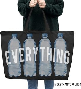 Bolso de compras de lona de algodón ecológico de 12oz, personalizable, tela mediana reutilizable con mango de cuerda larga, diseño de letra lisa - Product Image 4