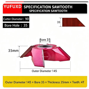 ใบมีดกัดงานไม้แบบแข็ง YUFU OEM สำหรับงานกัดแบบดั้งเดิม มุม 45 องศา สำหรับตัดแต่งขอบ ใบมีดกัด 4 ฟลุต 45 เฮลิกซ์ - Product Image 4