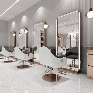 Muebles Modernos para <span class=keywords><strong>Barber</strong></span>ía, Equipo de Peluquería, Espejo de Belleza con Iluminación LED para Estilismo, Spa y <span class=keywords><strong>Barber</strong></span>ía - Product Image 3