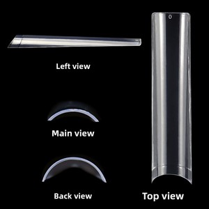 <span class=keywords><strong>Uñas</strong></span> postizas extralargas tipo ataúd XXL, de media cobertura, <span class=keywords><strong>transparentes</strong></span>/naturales, acrílicas, a presión, para salón, venta al por mayor, personalizadas - Product Image 2