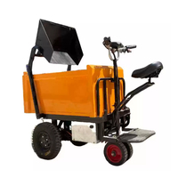 JUNCHI ZOP-160 Minivolcadora Hidráulica Multifuncional de Tres Ruedas, Capacidad de Carga 1000kg, 1800W, Carretilla Eléctrica Tipo Motocicleta con Cesta