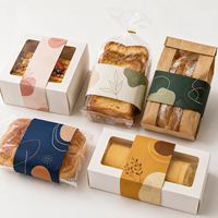 Manchon en papier couché recyclable imprimé sur mesure avec étiquette rectangulaire, emballage alimentaire pour boulangerie et biscuits, impression offset du logo