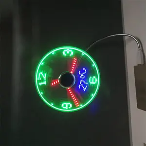 Illumina il tuo tempo Glow In Dark Message Clock Mini ventola a LED lampeggiante In tempo reale con logo personalizzato con luce a led