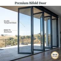 Puerta Plegable de Aluminio de Alta Resistencia AOSTTER con Rodillos Superiores de Acero Inoxidable, Doble Acristalamiento de Vidrio Low-E para Patio de Villa o Solárium