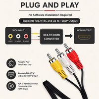 Convertisseur AV composite CVBS vers HD, convertisseur de câble RCA mâle vers HDMI, sortie Full HD 720P/1080P, commutateur pour DVD, STB, Gamecube, HDTV