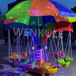 <span class=keywords><strong>Prix</strong></span> d'usine Lumières LED à jetons Mini 3 joueurs Carrousel à thème océan, Kiddie Ride pour centre de divertissement familial - Product Image 4