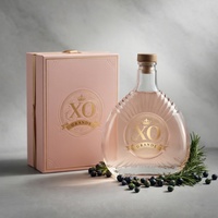 Bouteille en verre ovale de 500 ml Super-Flint avec bouchon en liège, transparente, de luxe, pour vin de fruits, boissons, jus, liqueurs, spiritueux, personnalisable en usine