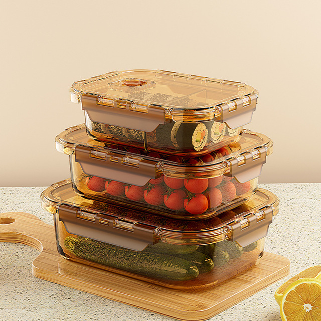 High Borosilicate Glass Oval Food Container On-The-Go Meals Airtight Antibacterial Microwave Safe Stackable Easy OEM Factory