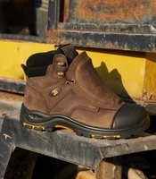 L611-1 ZG Marque Cuir de Vache Semelle en Caoutchouc Chaussures de Sécurité pour Mine avec Protection Métatarsienne, Embout Composite Pénétration Soudeur Marron
