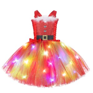 Robe tutu de Noël <span class=keywords><strong>pour</strong></span> filles avec <span class=keywords><strong>bandeau</strong></span> lumineux <span class=keywords><strong>LED</strong></span> rouge 100 % polyester, costumes de films et de séries <span class=keywords><strong>TV</strong></span> - Product Image 5