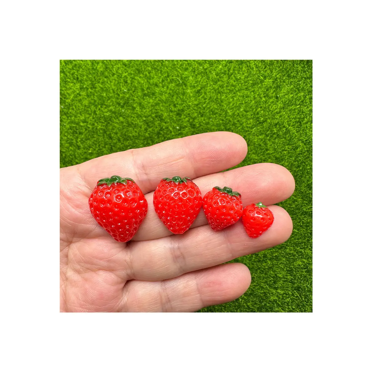 Harz Erdbeer frucht Flache Rückseite Cabochon Miniatur Food Art Supply Dekoration Charm Craft