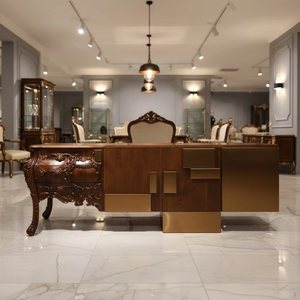 <span class=keywords><strong>Buffet</strong></span> <span class=keywords><strong>Baroque</strong></span> Moderne en Bois Sculpté et Métal, Meuble Vintage pour Galerie d'Artisanat, Hall et Décoration de Suite d'Hôtel Historique - Product Image 2