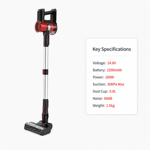 Aspirateur balai sans fil OEM ODM, aspiration 30KPa, 14.8V 2200mAh 180W, réservoir de poussière 0.8L, 68dB, léger, aspirateur à main pour la maison - Product Image 2