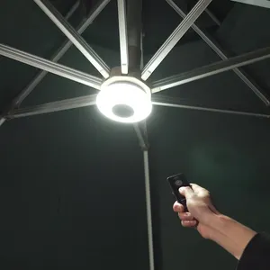 Luz de paraguas de Patio con Control remoto, funciona con batería, luz romana para exteriores