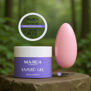 Majida Cosmetics Gel UV LED Pétalo de Rosa 50ml Gel Constructor Profesional Sin HEMA - Product Image 1