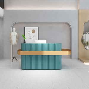 Hiện đại hình vòng cung cửa hàng bán lẻ nhỏ cho Thẩm mỹ viện Thanh Lịch gỗ ánh sáng sang trọng văn phòng tiếp nhận thanh toán Quầy - Product Image 3