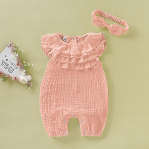 Conjuntos de ropa para bebé, peleles y monos para niñas de talla grande con encaje al por mayor - Product Image 6