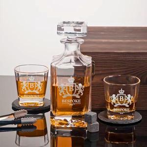 USA Warehouse in Stock <b>Glass</b> Square <b>Whisky</b> <b>Glasses</b> and Whiskey Decanter <b>Set</b> With Storage <b>Gift</b> Box for Fathers Day Birthday - Product Image 3