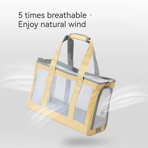 Dress <span class=keywords><strong>pet</strong></span> Leather <span class=keywords><strong>Pet</strong></span> Carrier Rucksack Umwelt freundlicher atmungsaktiver Welpen-Katzen träger aus Polyester mit festem Muster im Känguru-Stil - Product Image 4