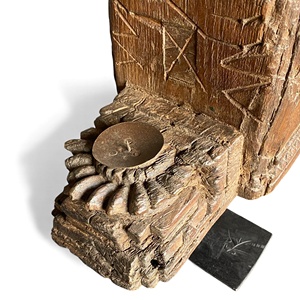Corbeille murale en bois massif vintage indien, sculptée à la main, durable, décoration murale architecturale, style rustique antique, intérieur de maison, assortiment 1 - Product Image 4