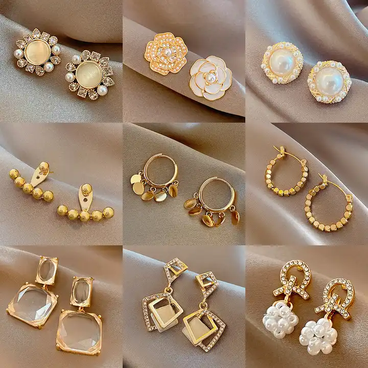 Buy One Gram Gold Office Wear Gold Design Simple Earrings for Ladies