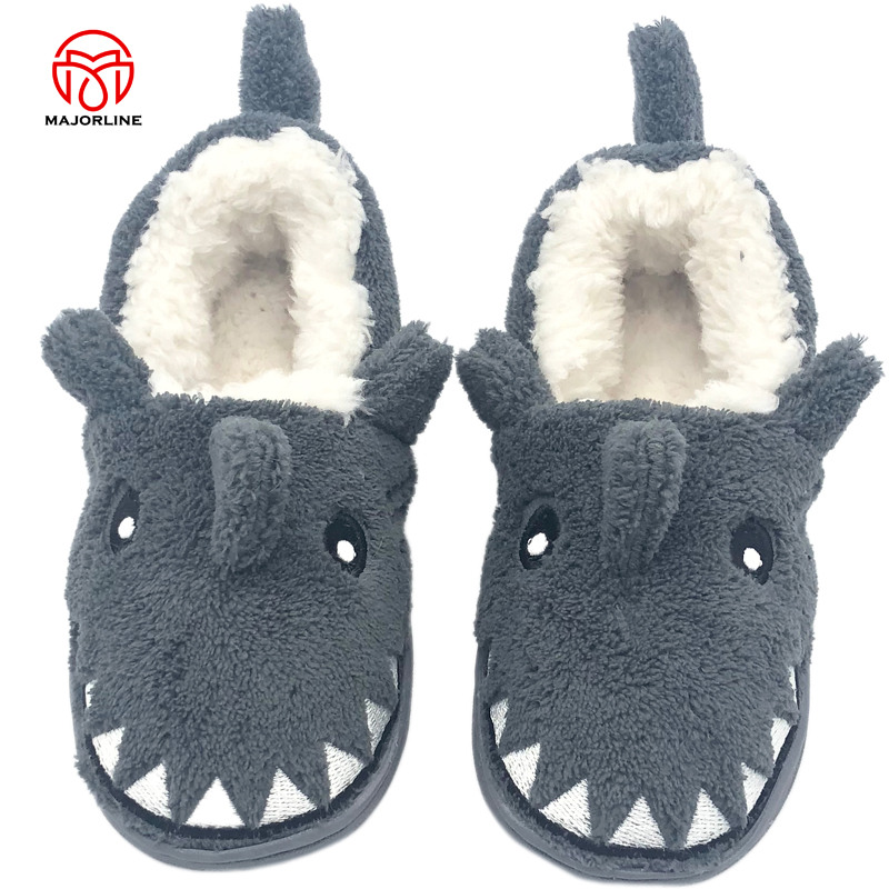 Children's Cotton Cartoon Cute Indoor Floor slippers for Kids Warm Home Wear-resistant Furry Plush slippers Spring Winter Autumn