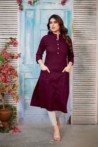 Wholesale Factory Supply Kurti with Pocket for Regular Wear Casual Dresses Available at Affordable Price - Product Image 2