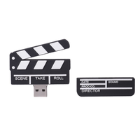 Clé USB en forme de claquette de cinéma, gadgets originaux, clé USB portable pour gadgets et ordinateurs portables, logo personnalisé, vente en gros